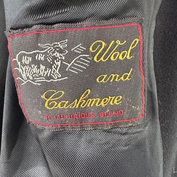 Cacharel Wool Cashmere Winter Coat Black Size 58 - Picture 5 of 6